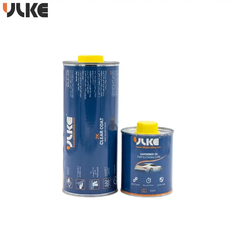 ست کیلر و هاردنر خودرو اولکه (ULKE) شامل ۱ لیتر کیلر فوق شفاف و نیم لیتر هاردنر سریع