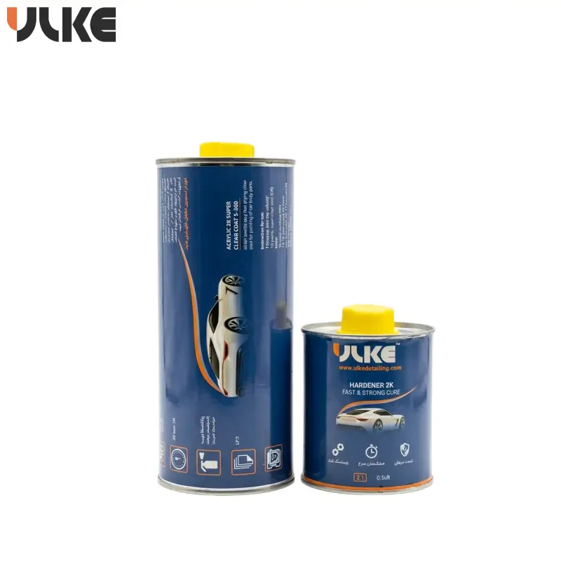 ست کیلر و هاردنر خودرو اولکه (ULKE) شامل ۱ لیتر کیلر فوق شفاف و نیم لیتر هاردنر سریع
